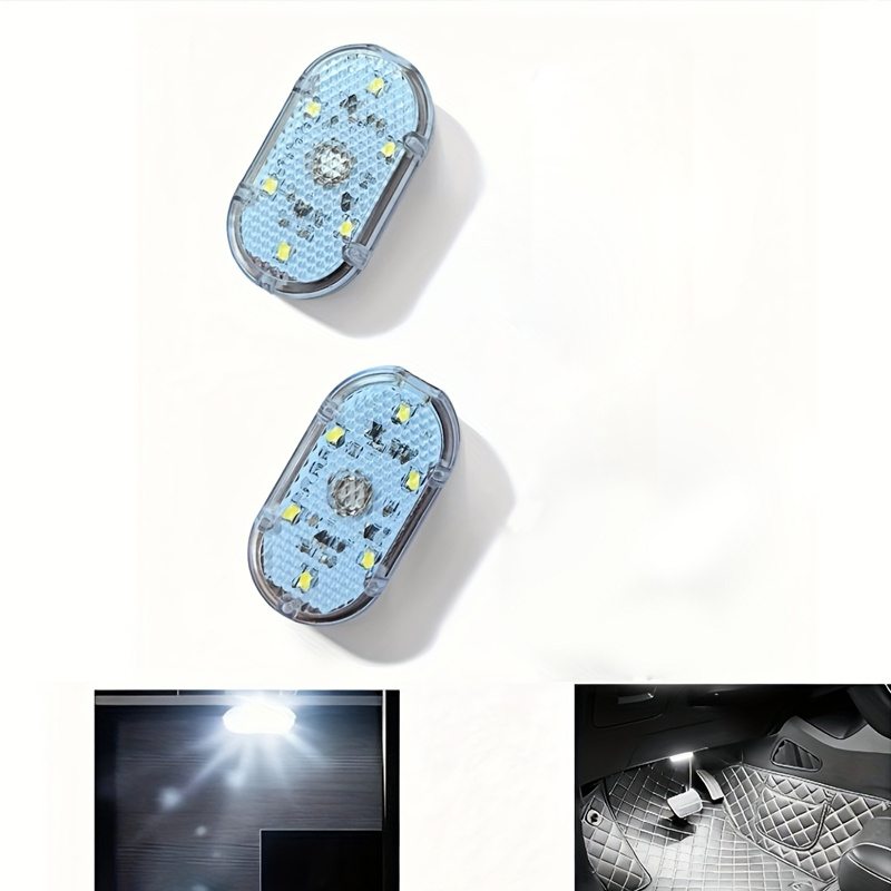 TEMU 6led/portable Mini Touch Lights | Rechargeable Car Interior Ambient Lamps | 2-pack | Suitable For Cars, Trucks, , Home Lighting | Party, Outdoor