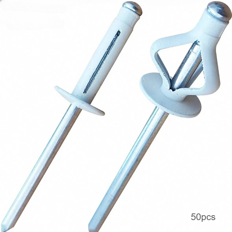 TEMU Clous à pliants triplés en aluminium revêtu vivement de 3/16" avec grande bride pour fixation de climatisation intérieure de voiture