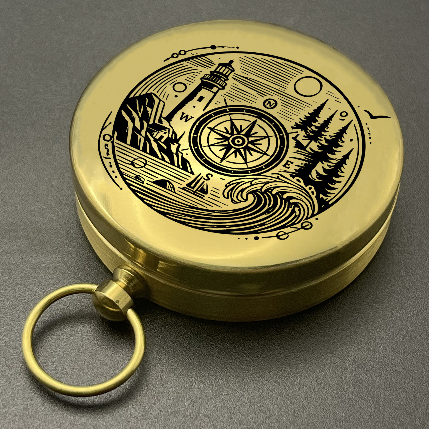 TEMU 1pc, "compass"design, Compass, Classic Camping Compass, Portable And Durable, The For Gifts