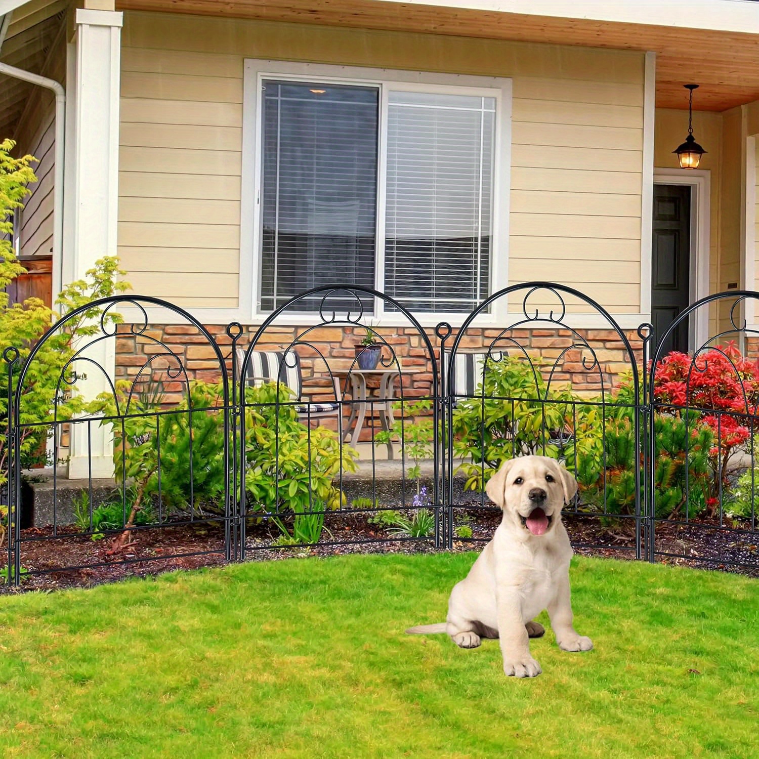 10pcs rust resistant metal garden fence panels no dig easy Temu