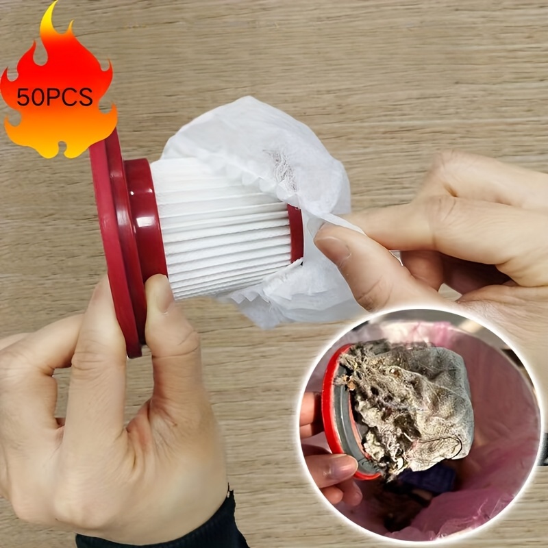 TEMU 50pcs Disposable Vacuum Cleaner Filters - Vacuum Machines, Non-woven Dust Collector Bags, Compatible With Handheld & Stick Vacuums, Affordable Bulk Replacement Filters (50pcs)