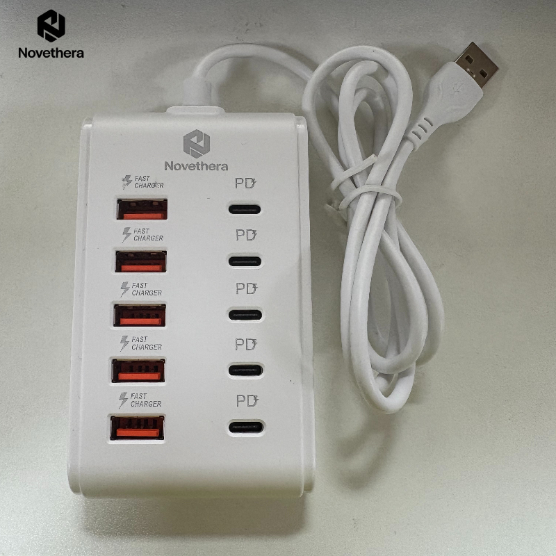 TEMU Novethera 66w 10-port Fast Charging , 5 Usb-c Pd & 5 Usb-a Charging Station, Compatible With Usb Hubs, Usb Adapters & Usb-c Hubs; Multi-output
