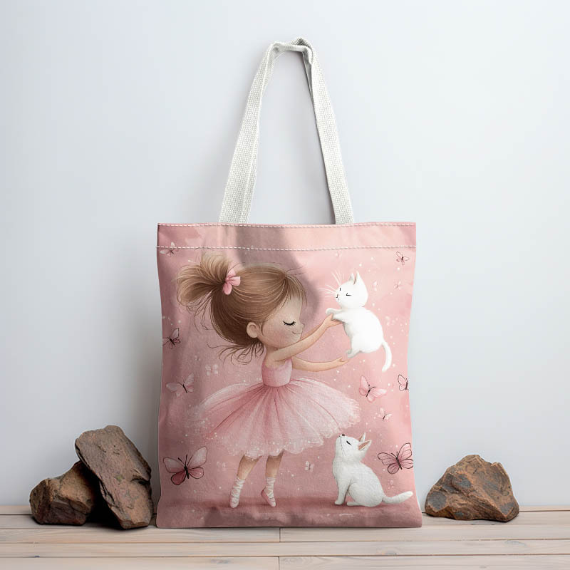 TEMU 1 Bolso Tote con de Bailarina y , Bolso de Asequible y a para Mujeres, Poliéster Duradero, Diseño sin Hebilla