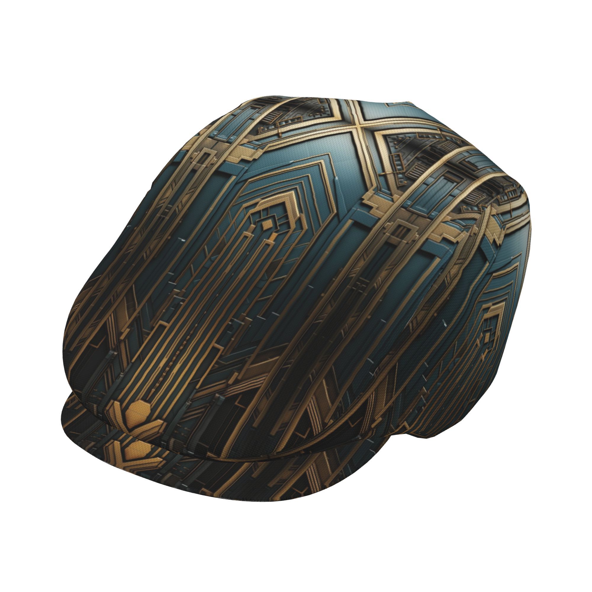 TEMU 1pc Chapeau Plat à Imprimé Géométrique Art Déco pour Hommes et Femmes, Casquette Newsboy, , Chapeau Irlandais, Casquette de , Chapeau Rétro,