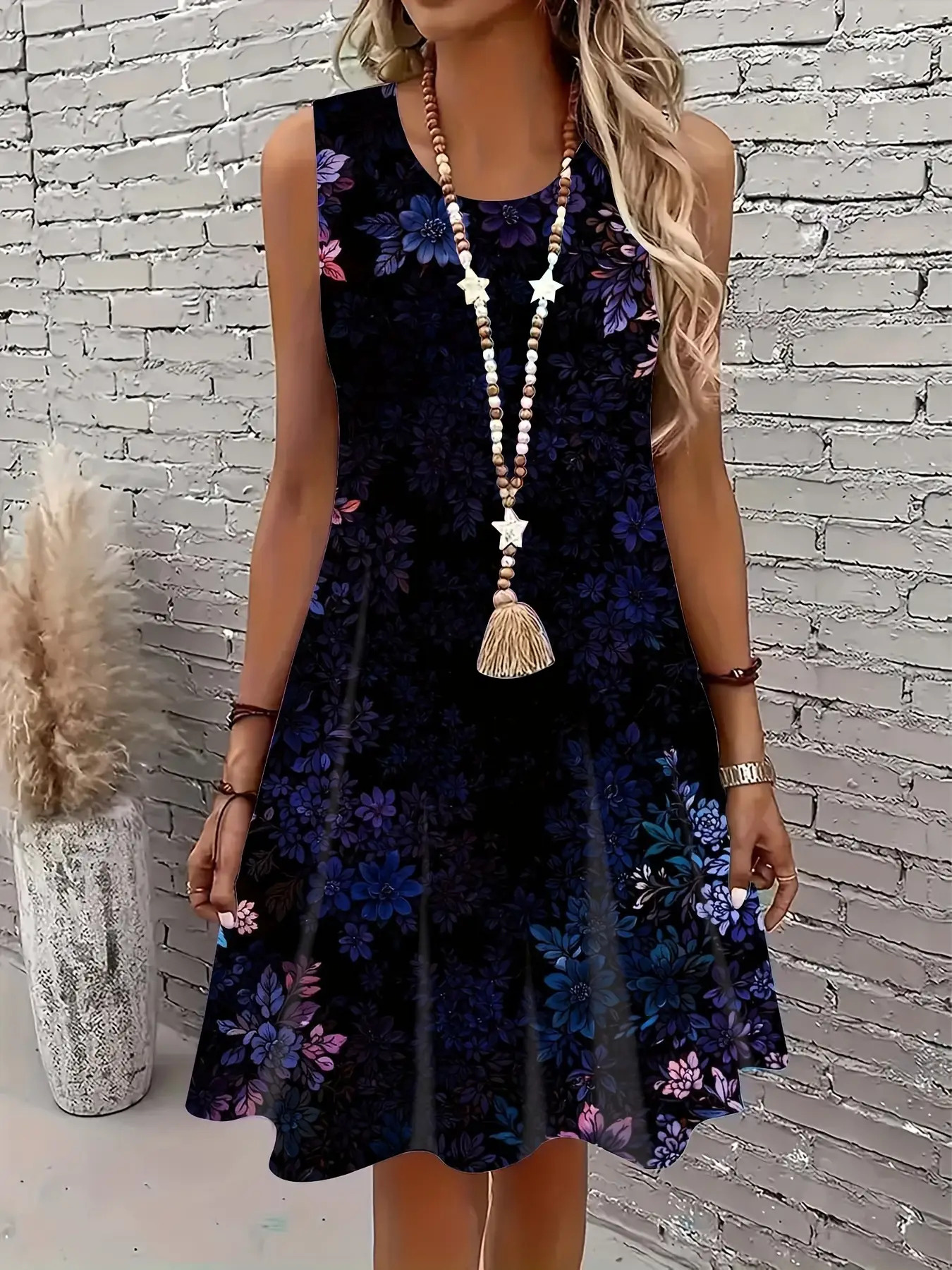 royal blue prom dresses knee length Royal Blue Taffeta High Neck Beaded Halter Homecoming Dresses, MH312 main image 0