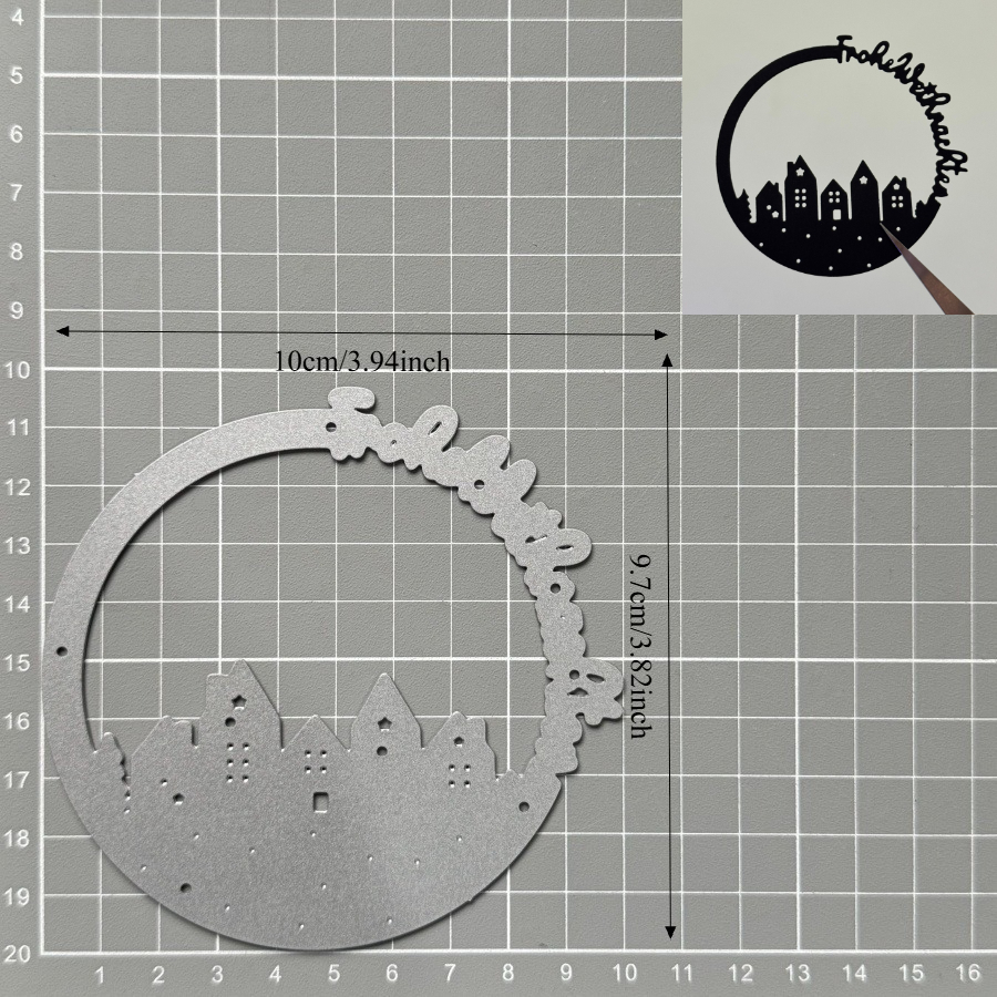 Image of House And Letter Decorative Ring Metal Cutting Dies Mold Paper Craft Knife Mould Stencils Photo Albums