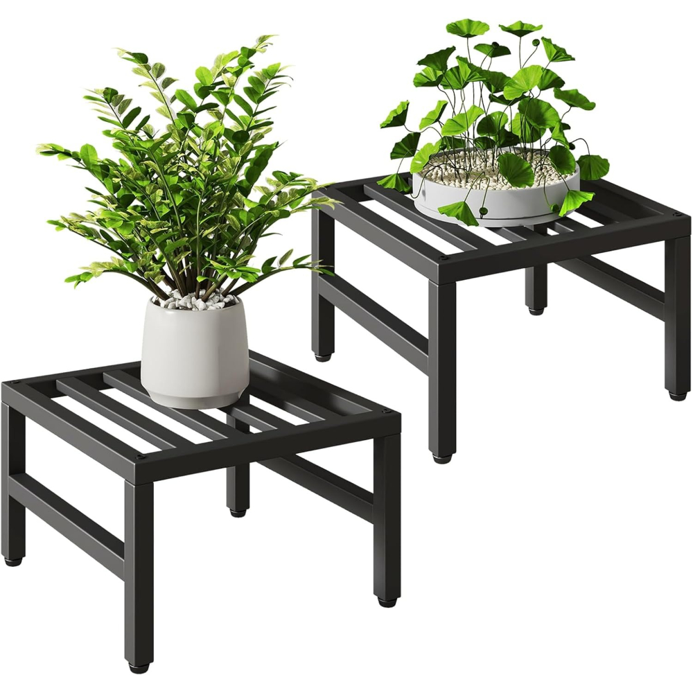 Black Square Flower Rack Metal Material Heavy-duty Load-bearing Indoor And Outdoor Room Garden Plant Bracket