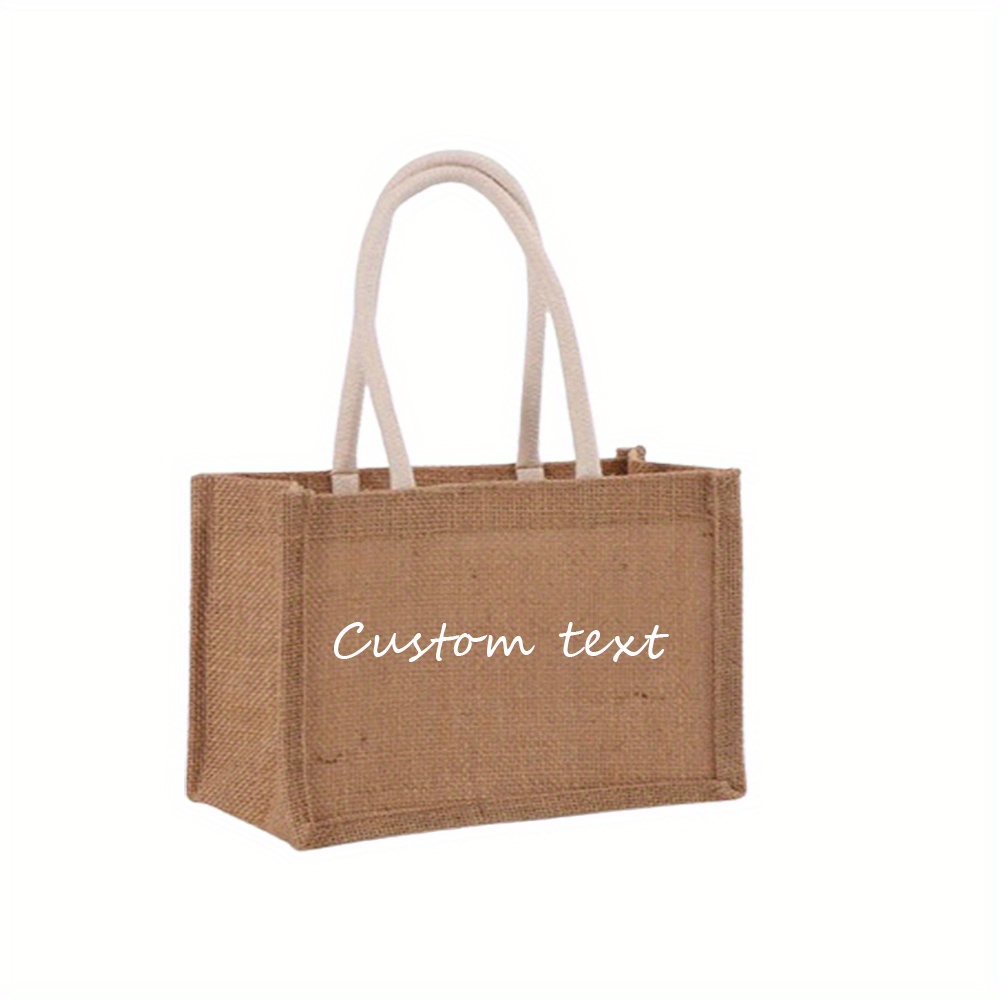 Personalized Handmade Tote/ Mother's Day Gift/ Printed Lady's Sack/ Custom Bridesmaid Proposal Gift/ Jute Beach Bag/ Shopping Bag