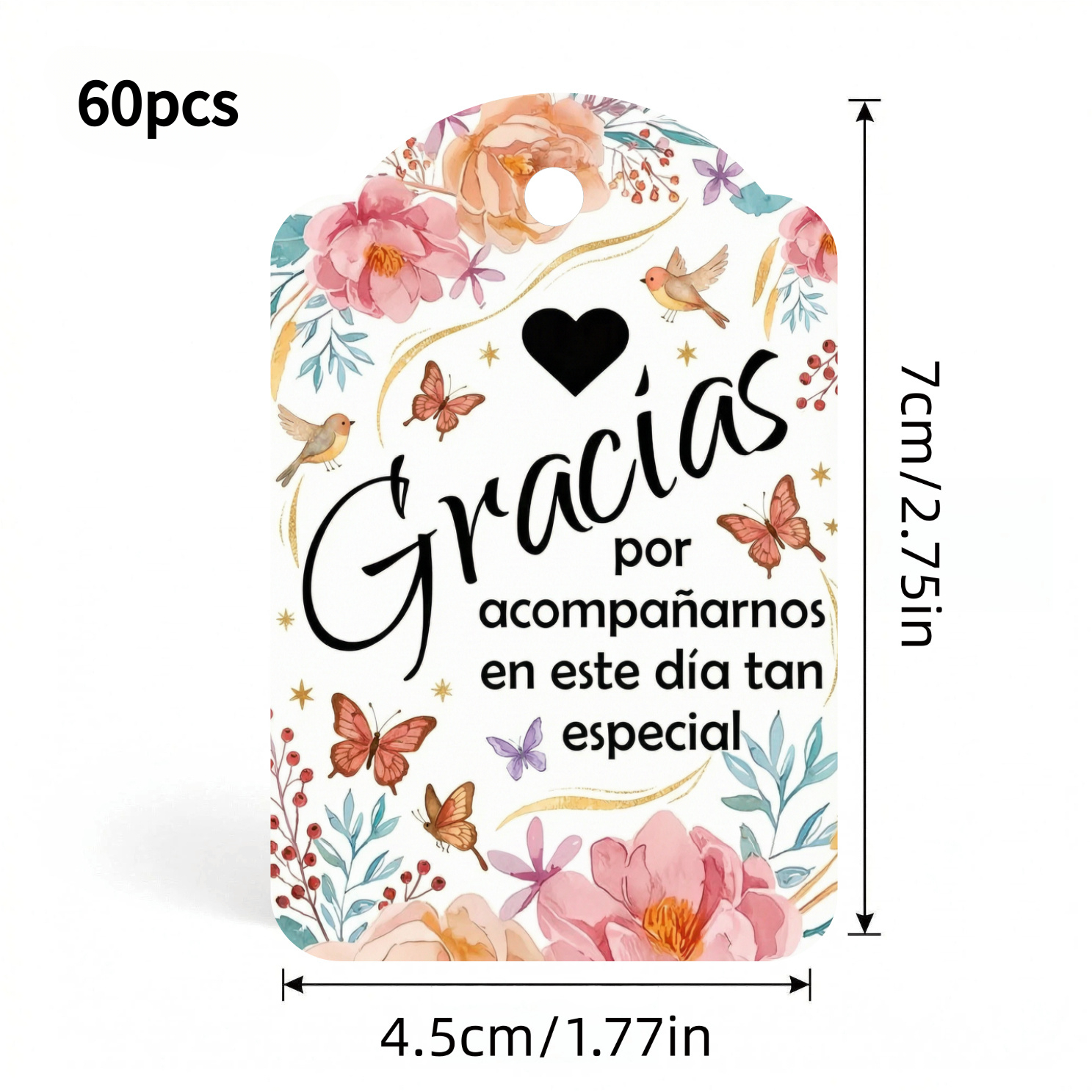 TEMU Juego de 60 tarjetas de agradecimiento florales vintage, adecuadas para , , ceremonias de mayoría de edad, aniversarios, festivos, tarjetas del