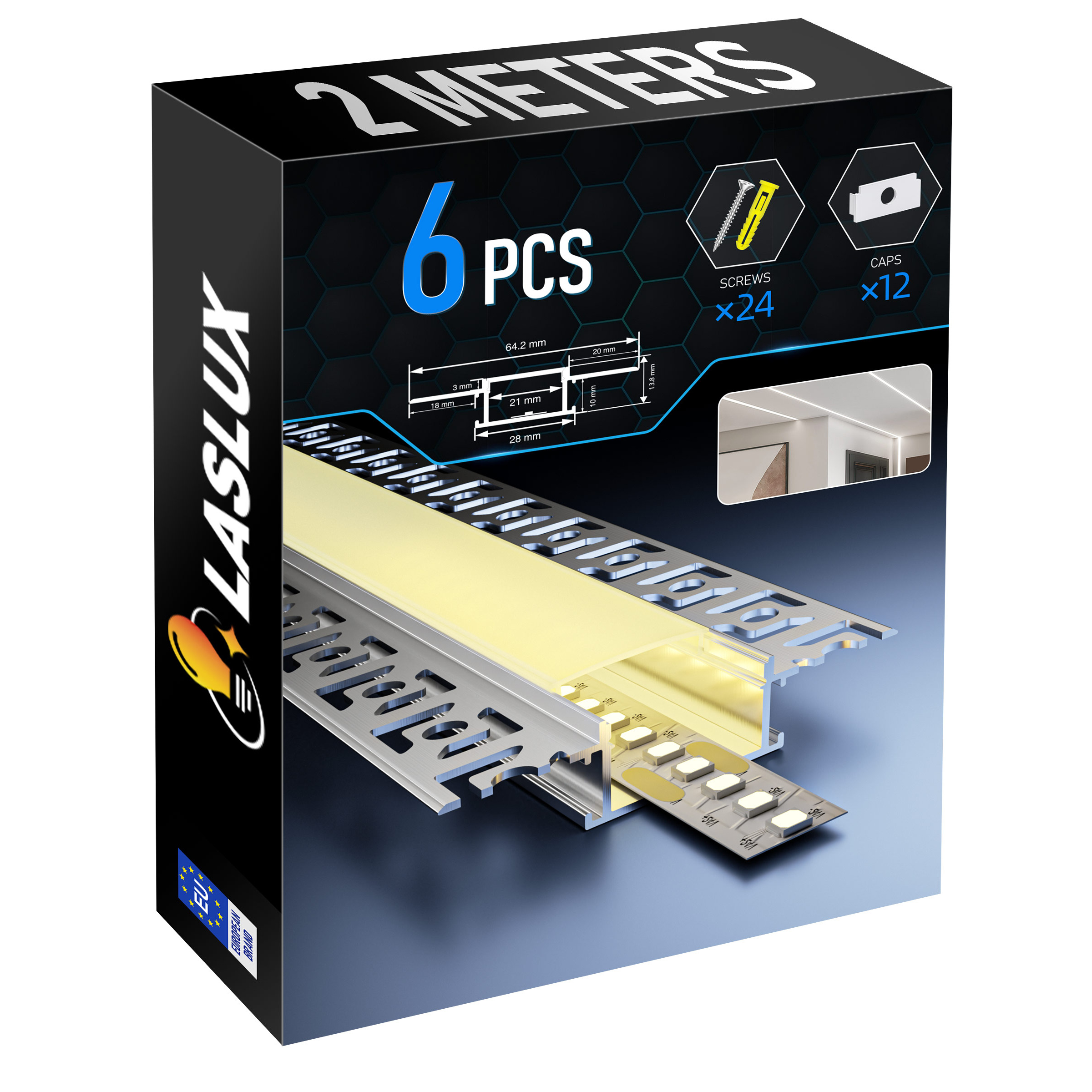 Image of 2-meter Led Aluminum Profile Lamp Slot Embedded Installation, Suitable For Indoor Lighting Design Such As Living Room Ceilings, Room Ceilings, Etc