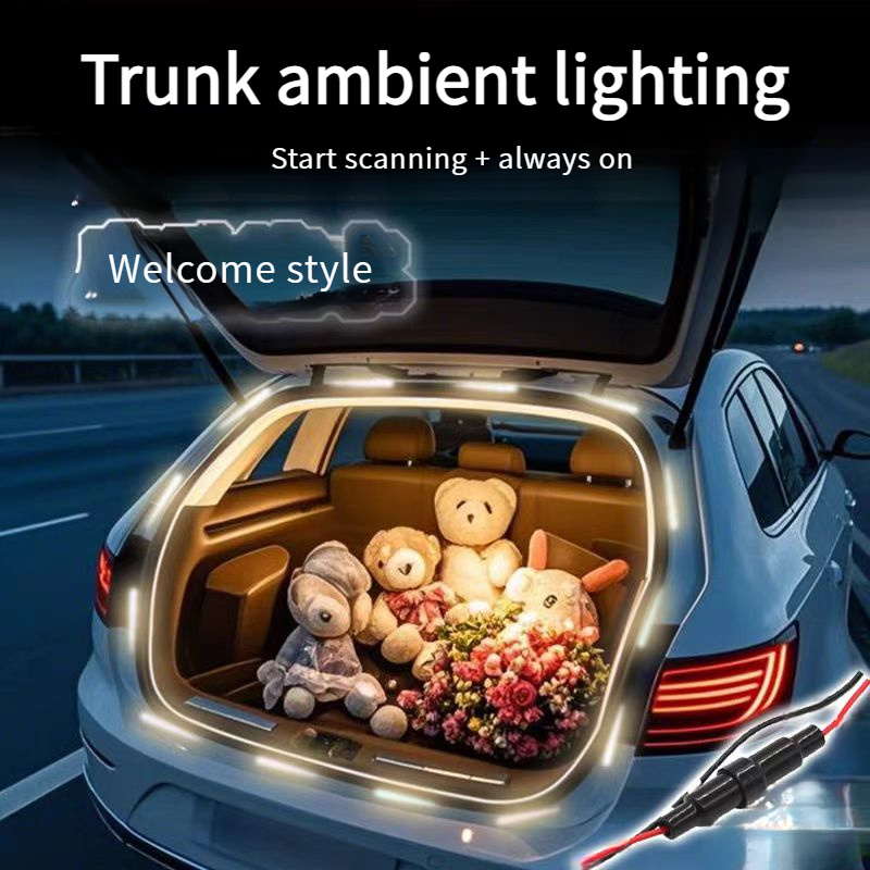 1pc car new led multi color trunk atmosphere light with scanning and   light mode suitable for   models lighting camping multi scene applications warm and romantic gifts     Product details 0