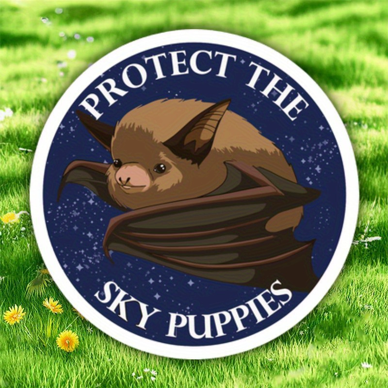 

High-quality Vinyl Bat Protection Sticker - Sky Puppy Car, Laptop, Water Bottle Decal - Wildlife Awareness Adhesive Sign