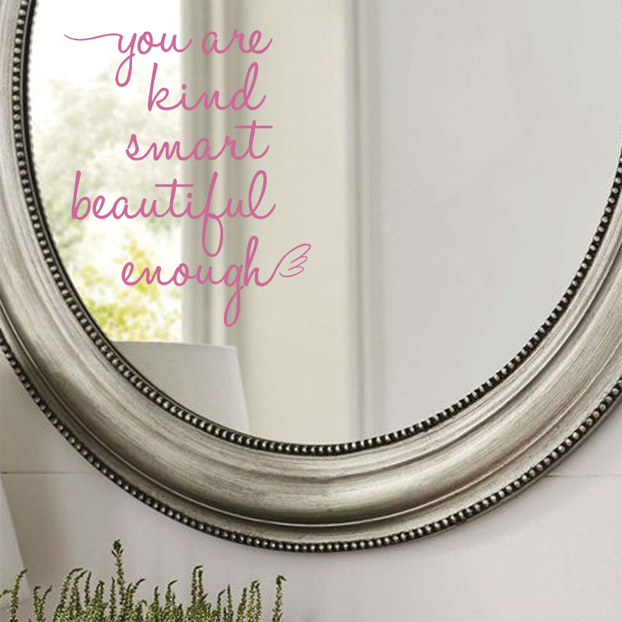 Inspirational Quotes Mirror Stickers, Removable Peel and Stick Decal