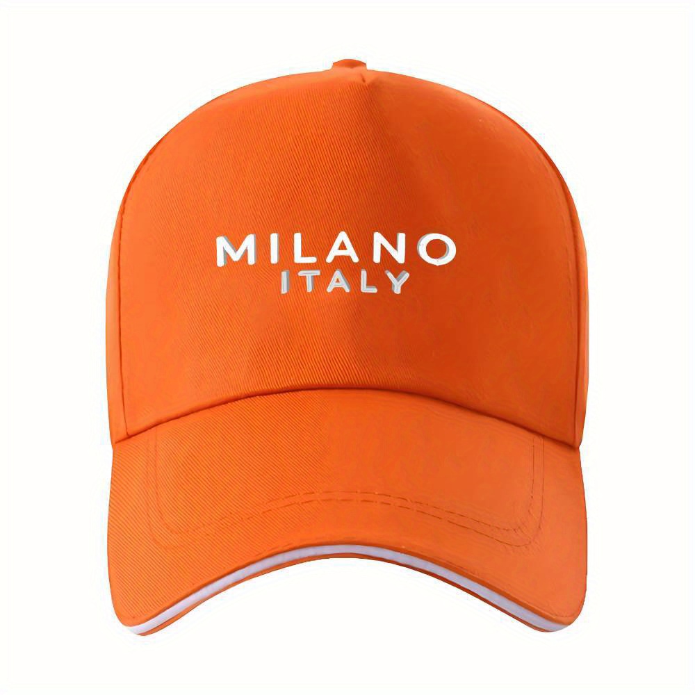 TEMU 1pc White " Italy" 3d Text, Adjustable Baseball , Trucker Hat, Unisex.