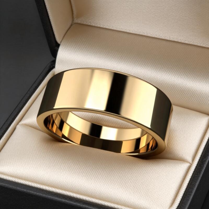 TEMU A Luxurious 8mm Wedding Ring For Men, Available In : Golden/silvery/black, Suitable For Men And Women. For Engagement And Wedding, And An Ideal