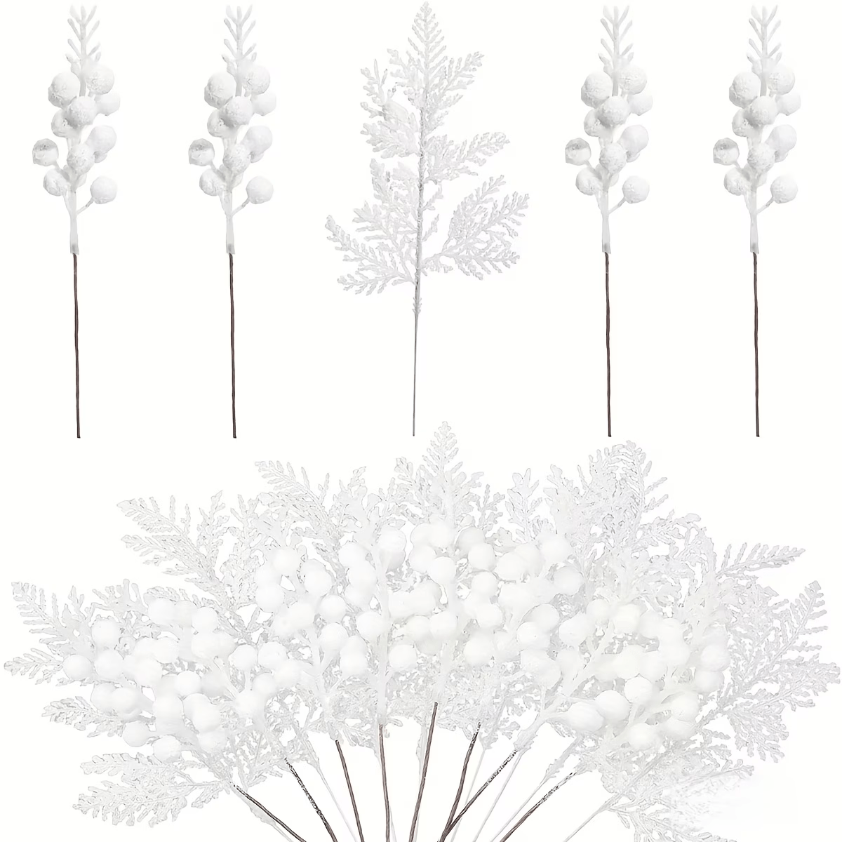 TEMU 9 pezzi artificiali di aghi di pino rosa con , ramo di albero di Natale fai da te per decorazioni festive, Centrotavola per d'albero e vaso,