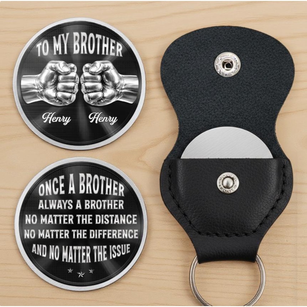 TEMU Personalized Stainless Steel Challenge Coin | Custom Engraved Commemorative Coin With Key Chain Protector | Ideal Gift For Birthdays, Father's
