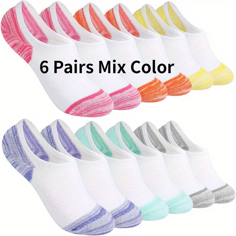 Image of 3/ 5/ 6 Pairs No Show Socks For Women - Summer Low Ankle Footies For Sneakers, Athletic Anti-slip Invisible Liner Socks