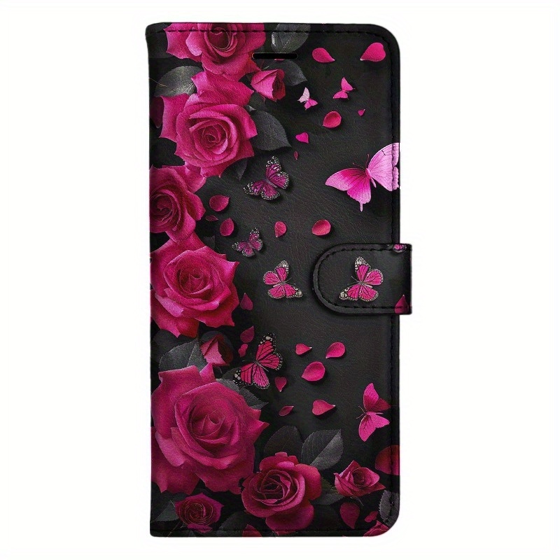 TEMU Phone Case: Rose Flip Wallet Case Sutible For Moto G9 E7 G34 G10 G50 G60 S E30 E40 G41 G31 G51 G71 X30 G22 G52 E32 G42 G62 E13 G23 G53 G73 G14