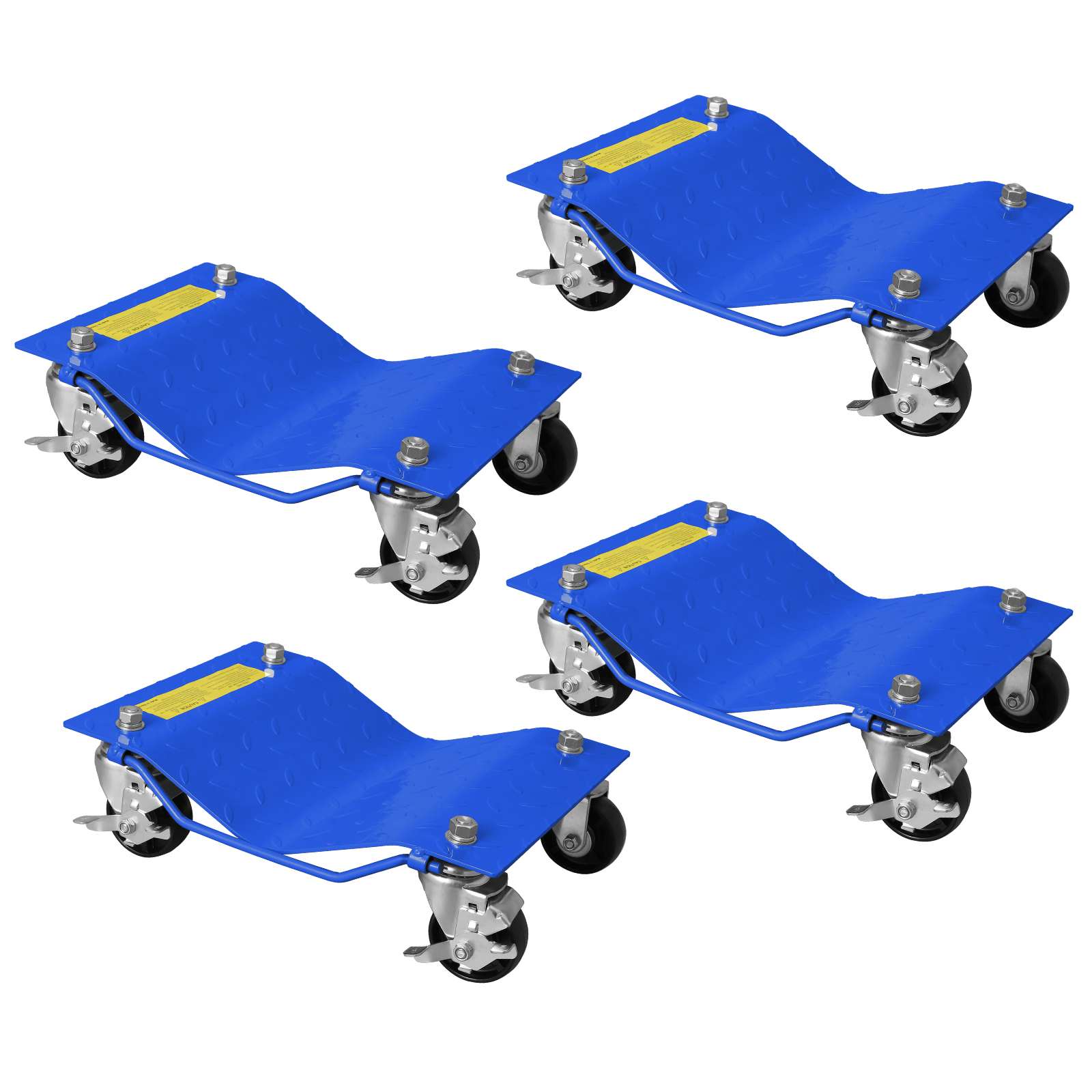 Image of Car Dolly Set Of 4, 6000lbs Heavy Duty Wheel Dolly Set For Moving Cars, Car Mover Wheel Cart Moving Cars, Trucks, Trailers, Motorcycles, Dirt Bike, Red