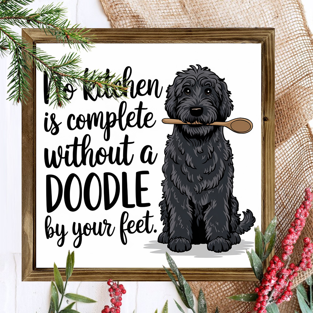 

Rustic Doodle Dog Wooden Sign - 8x8 Inch, Kitchen & Home Decor, Ideal Gift For Dog Lovers And Moms, Wall Frame Art, Coffee Shop, Office Decor