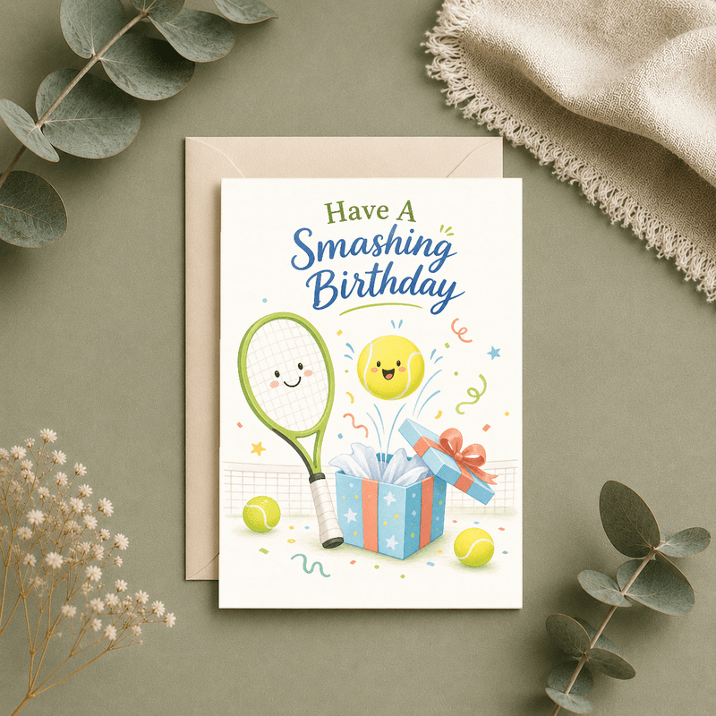 TEMU -loving Birthday With This , Kawaii-style Greeting Card— Players And Fans . "have A Smashing Birthday" Joy, Confetti, And Charm To Any Special