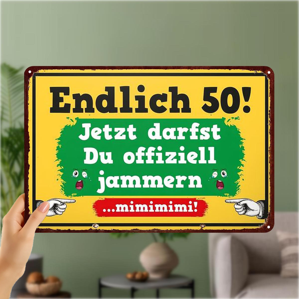 TEMU 2D-Flach, 2D-Flach ., Offiziell beschweren! 50. Geburtstag Eisen-Kunstschild – „ 50! Jetzt kannst du dich offiziell beschweren“ 8×12 Zoll,