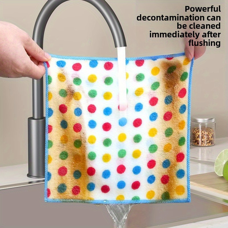 50pcs polka dot coral microfiber cloths non greasy non shedding thick and super absorbent ideal for kitchen bathroom and bedroom use Product details 3