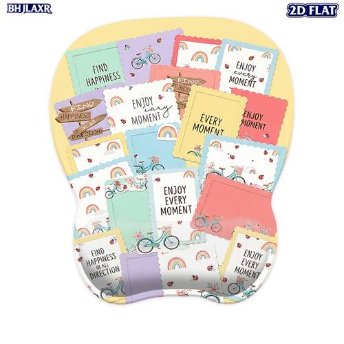 1pc 2d flat cute cartoon mouse pad with wrist support mousepad with memory foam mouse wrist rest aesthetic desk decor for home office soft comfortable non slip base stylish unique gift 2d flat