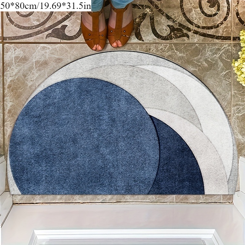 TEMU 1pc Of Modern Minimalist Semi-circular Velvet Doormat, Suitable For Doormats, Small Rugs, Welcome Mats, Carpets, Floor Mats, Outdoor Doormats,