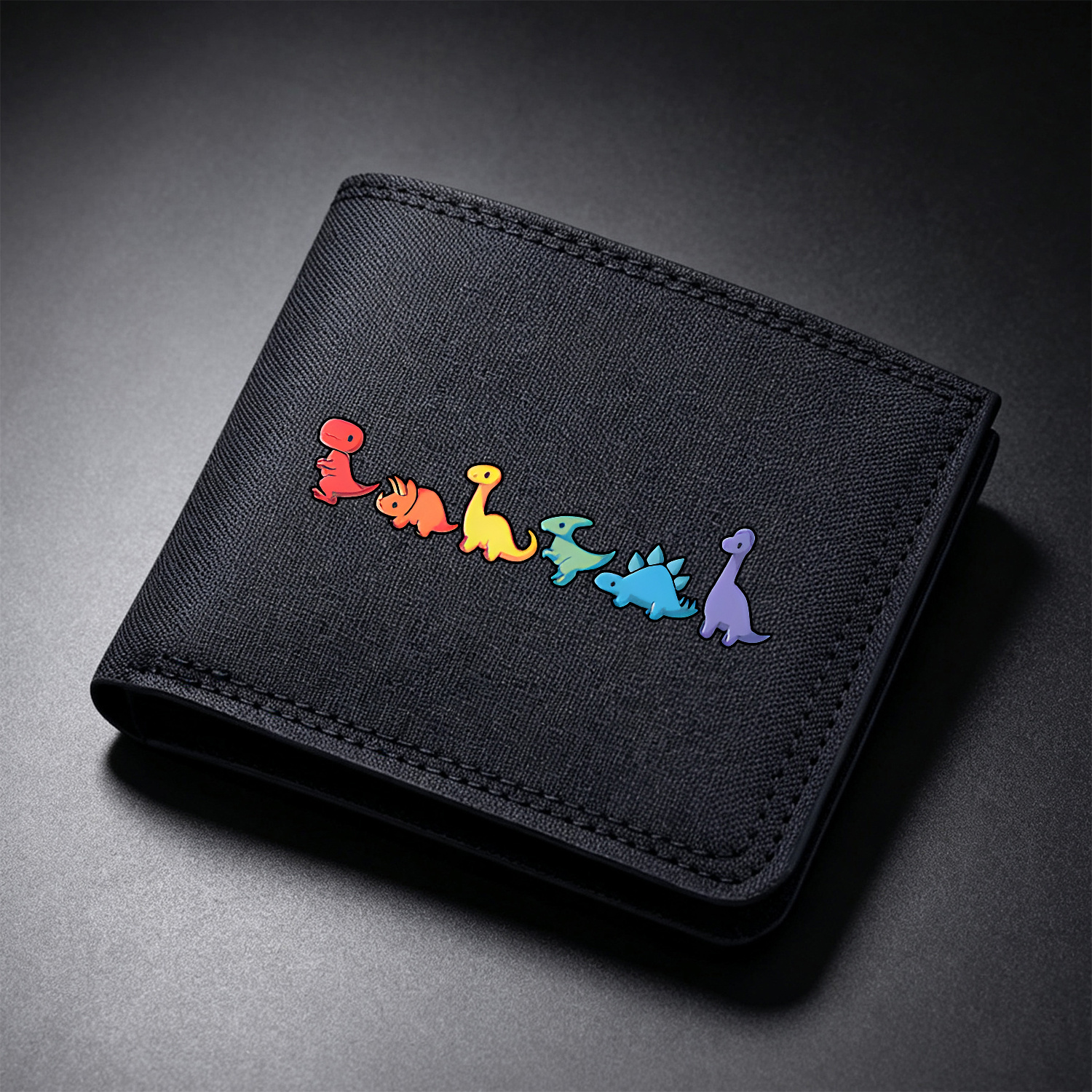 TEMU Fun Dinosaur Pattern, Stylish Men's Novelty Wallet, Large-capacity Bifold Wallet - Multiple Card Slots | Ultra-thin, Casual And Convenient Coin