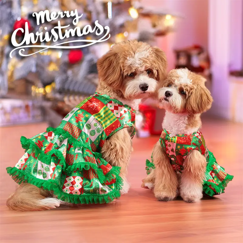 christmas tree dog dress Christmas Ribbon Dog Dress, Coquette Holiday Pet Outfit, Custom Fit