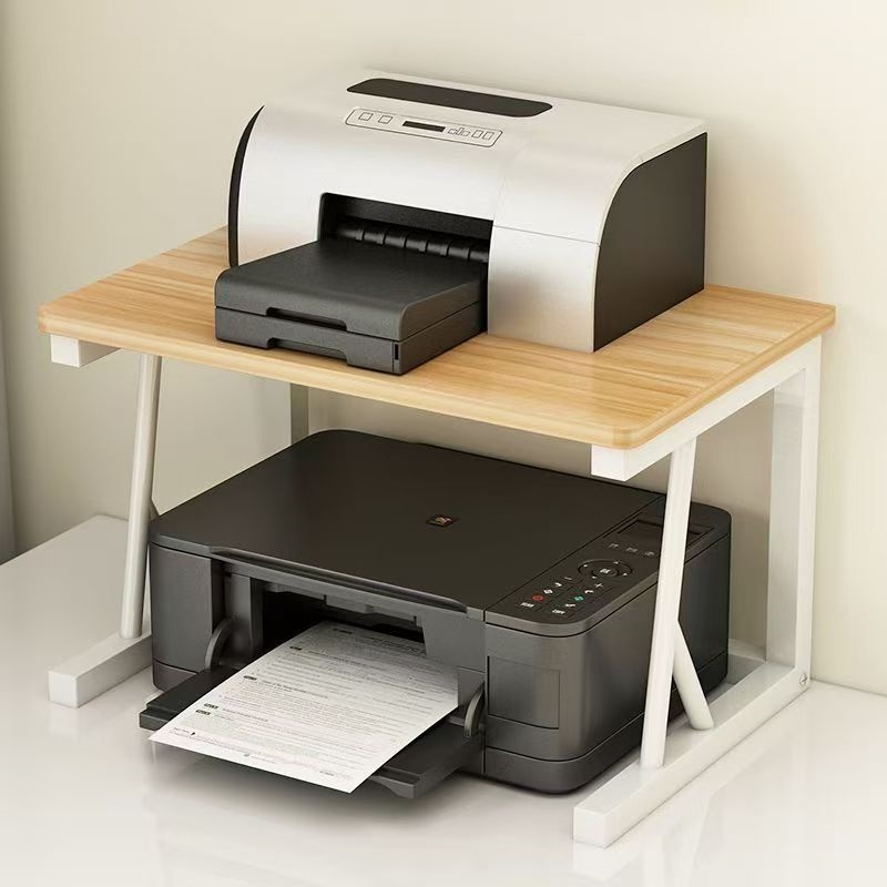 TEMU 1pc Metal Desktop Printer Stand- Space- Saving Multi- Tier Storage Rack For Home, Office Organization, Durable Construction
