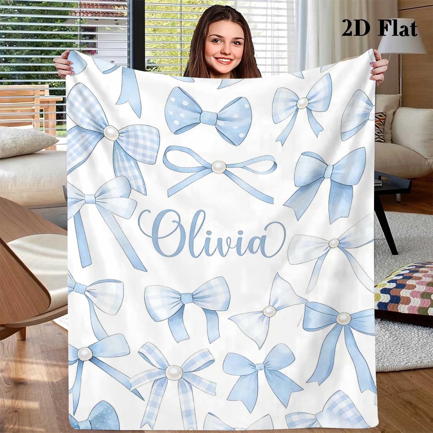 TEMU A Personalized Fleece Blanket With A Custom Name And Pattern, Comfort To Your Living Room Sofa Or Bedroom
