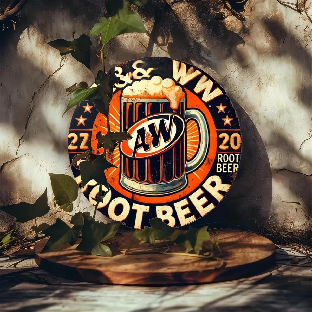   aw root beer sign personalized bar sign for home bar cabin man cave pub bar decor iron material 1pc vintage rusty style iron painting details 6