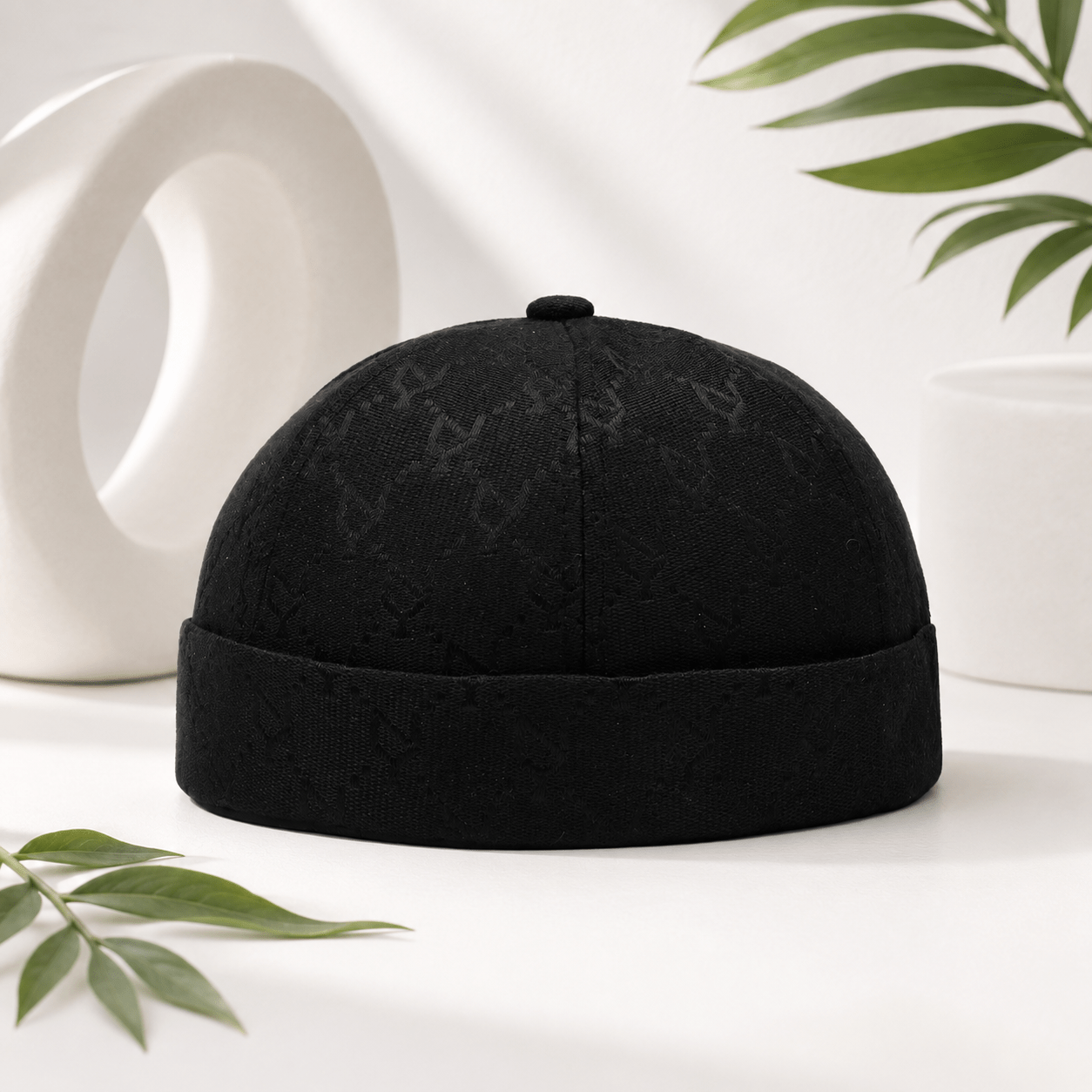 TEMU 1 bonnet à motif pour hommes et femmes, casquette streetwear rétro décontractée à bordouré, chapeau de voyage air, style hip hop, bonnet à