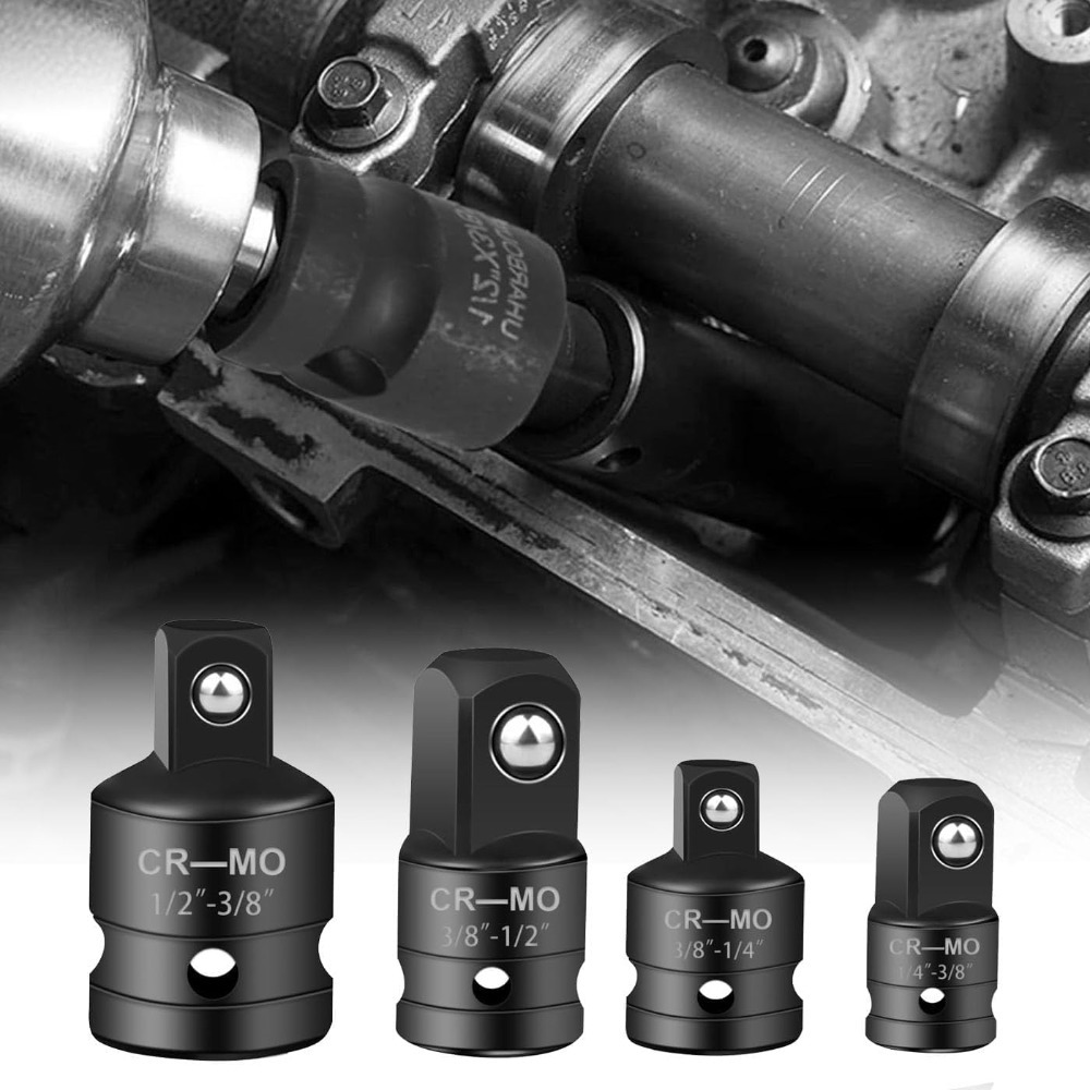 TEMU This Set Of 4 Adapters Includes Angular And Socket Wrench Adapters, Compatible With Ratchet And Standard Socket Wrenches, Allowing For Easy