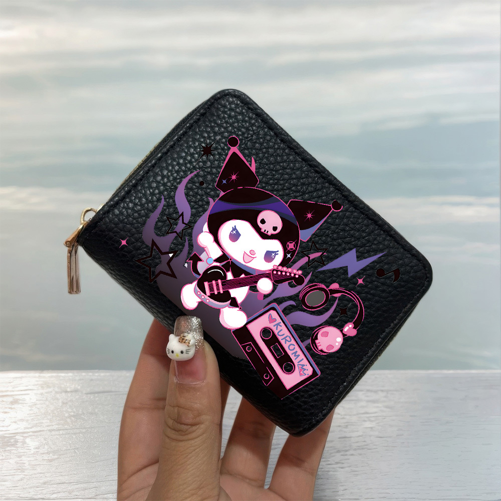 

1 Piece Of Sanrio Kuromi Double Zipper Wallet For Valentine's Day, A Coin Purse And Card Holder, Versatile Clutch Bag, Ideal For Gifting At Parties, New Year Celebrations.