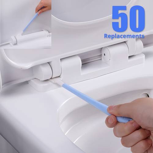 10 30 50 pack disposable crevice cleaning brushes with replaceable heads multi surface detail scrub brush set for toilet room bedroom patio ideal for toilet corners window door rails keyboards blue