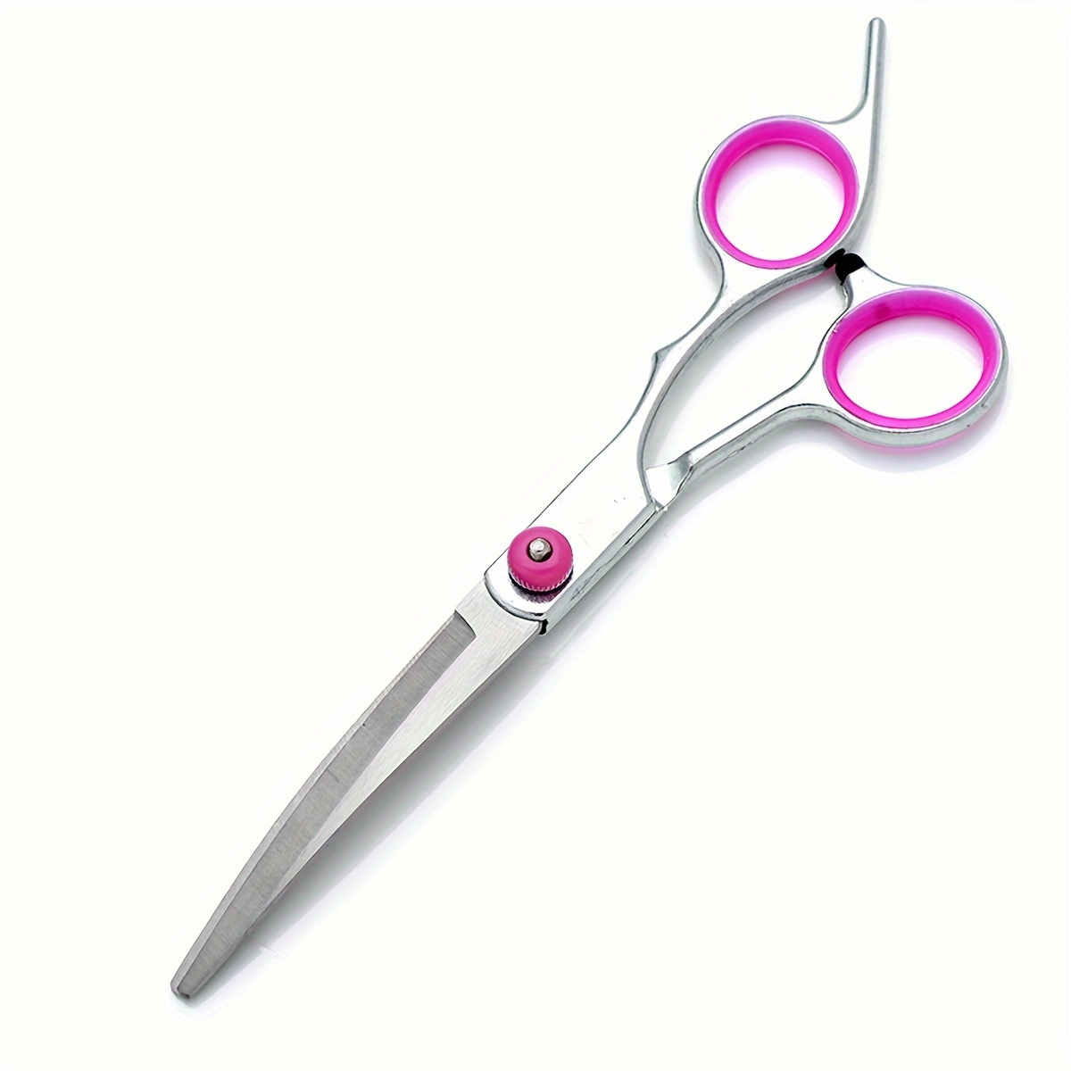 TEMU 1pc Professional Stainless Steel Pet Grooming Scissors With Non-slip Handles & Precision Sharp - Ergonomic Curved Cutting Shears For Dogs, Cats,