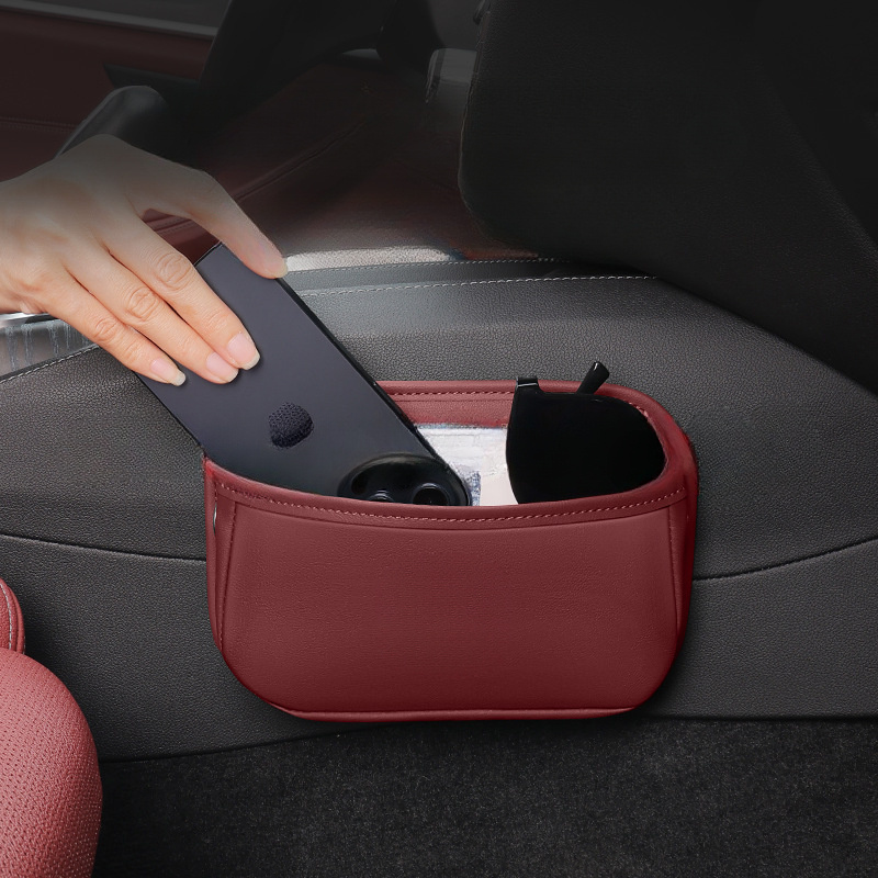 

Porte-téléphone de voiture en similicuir avec fermeture magnétique, organiseur de rangement pour porte de véhicule, accessoire intérieur universel pour smartphone et accessoires