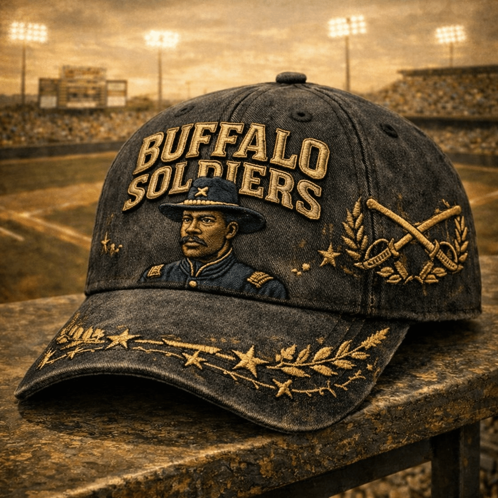 TEMU Buffalo Soldiers Historic Baseball Cap - African American Hat Suitable For Supporters, Western Style Commemorative Gift For Mardi Gras, & Historical Events