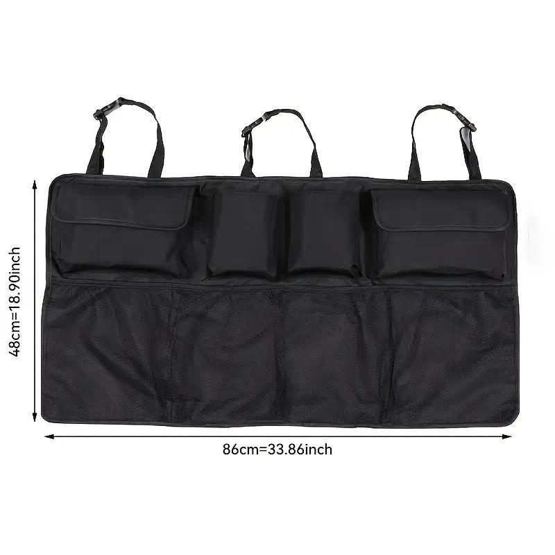 TEMU And Larger Version Of The Rear Seat Trunk Storage Belt For Cars. Car Trunk Storage Box, Suitable For Three-person Storage, Large Capacity