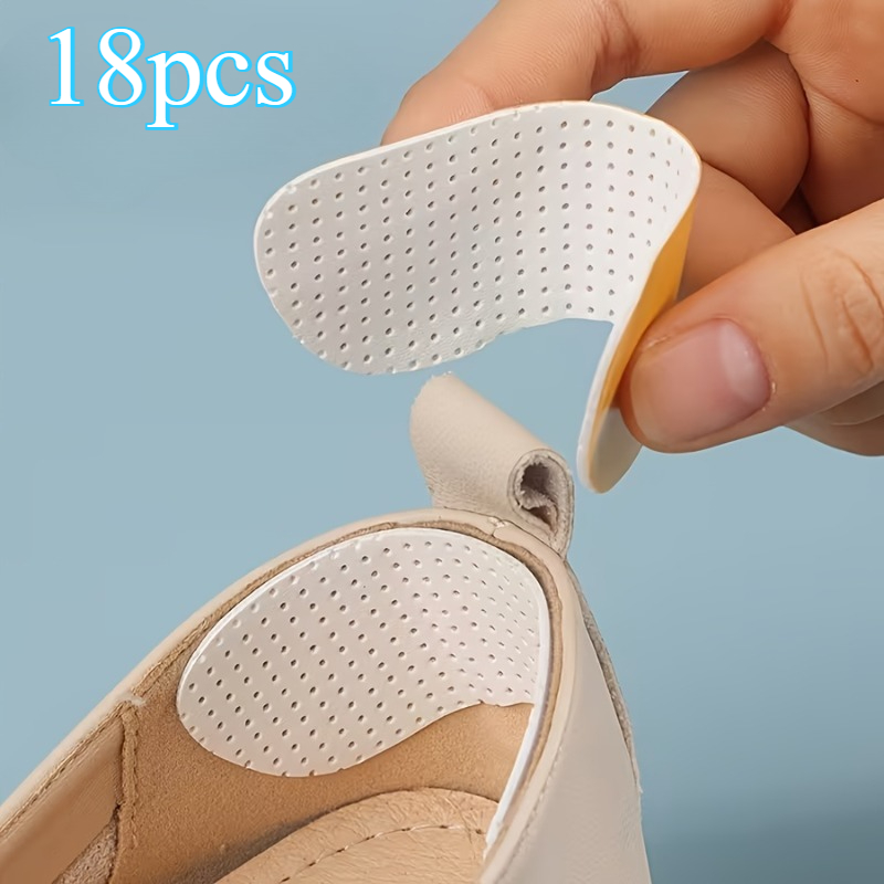 TEMU 18pcs Soft And Breathable Heel Pads - Self-adhesive Anti-slip Heel Pads, Comfortable And Durable, Strong , Not Easy To Fall Off, Suitable For