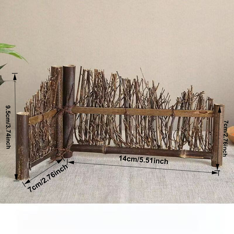 Image of Mini Handmade Fence- Bamboo Mini Fence, Garden, Farm, Micro Landscape Mini Fence, Styles Are Suitable For Doll Houses, Miniature Model Landscapes, Outdoor Fence Decoration, Indoor And Outdoor Mini