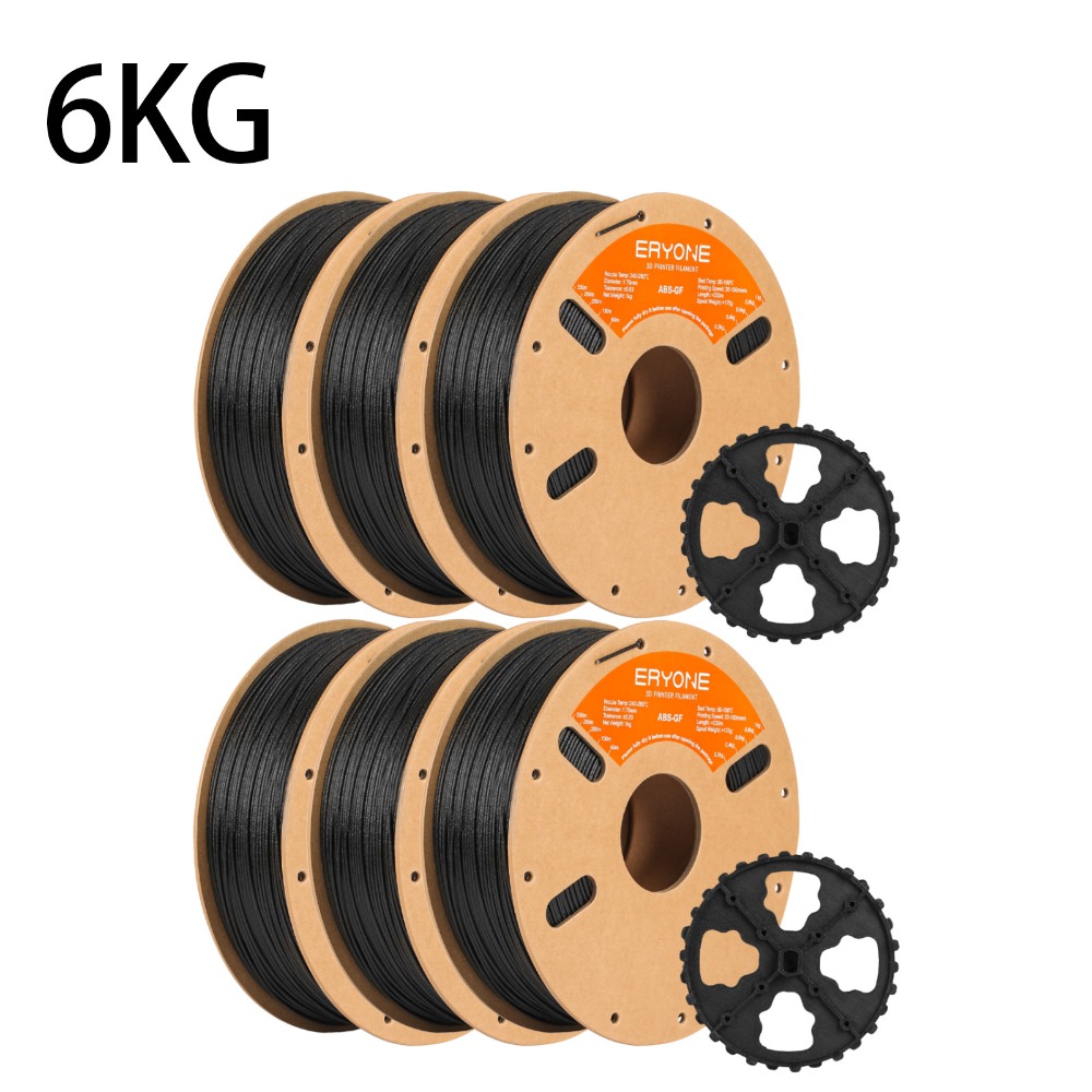 Eryone Abs-gf 3d Printing Supplies Filament For 3d Printer, 6 Rolls, 6kg 1.75mm +/ -0.03mm, Compatible With Most 3d Printers, Easy & Transition