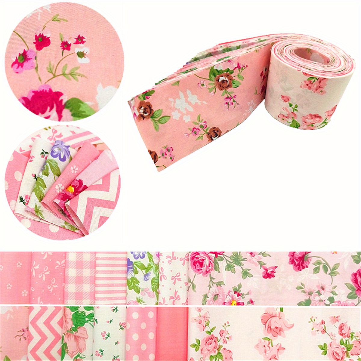 TEMU A Set Of 40 Jelly Roll Fabric Strips Measuring 6.5cm By 50cm (2.6 Inches By 19.7 Inches), Perfect For Quilting And Projects. This Material Kit