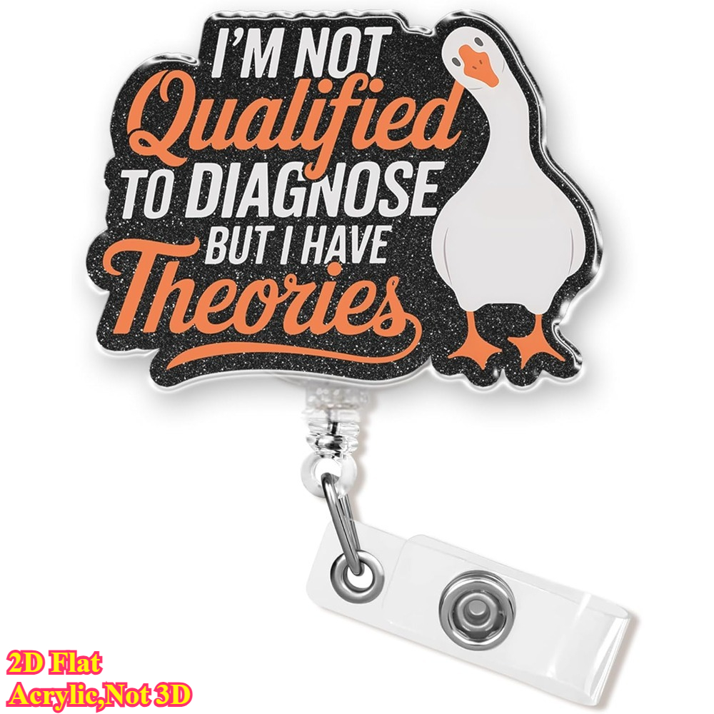 TEMU 2d 1-pack 2d Flat Acrylic Badge Reel With " To Diagnose, But I Have A " Text, Retractable, Suitable For Medical Professionals, Nurses,