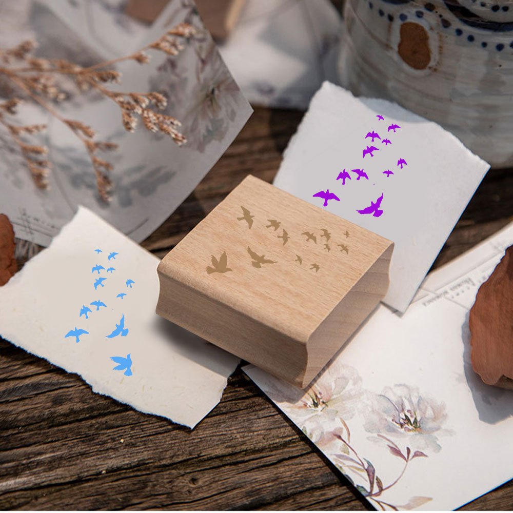 TEMU 1pc Exquisite Wooden Decorative Hand Account Stamp Birthday Party Gift Postcard Invitation Card Decoration Making Back-to- Gift Hand Account