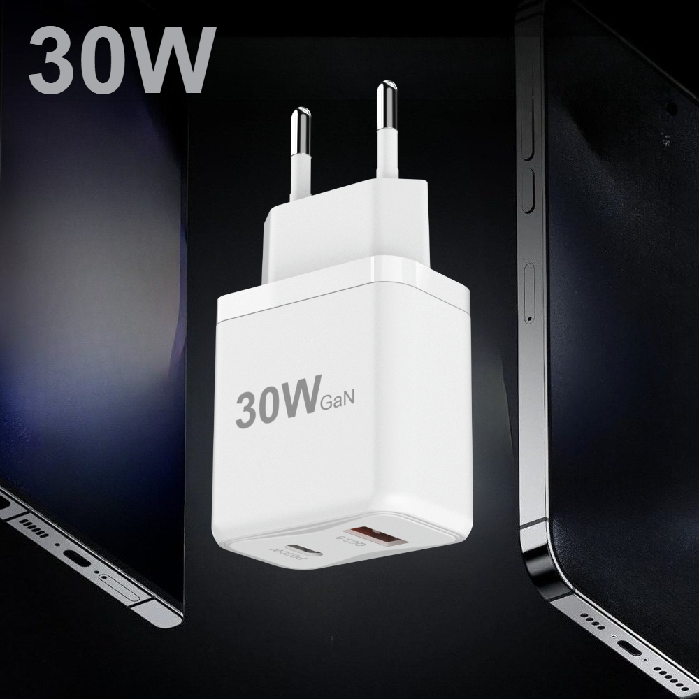 Image of 30w Gan Usb C Charger For Iphone 17, Super Fast Charger Block For Iphone 17/16/15 Pro Max, S25/s24, Pixel, Ipad, Macbook And More Series